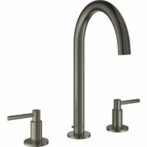 Смеситель для раковины GROHE Atrio двухвентильный на 3 отверстия, темный графит матовый (20009AL3) Смеситель для раковины GROHE Atrio двухвентильный на 3 отверстия, темный графит матовый (20009AL3)