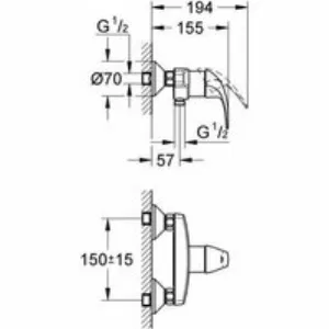Душевая система GROHE Vitalio Start System 180 Flex со смесителем для душа, хром (NSB0150) Душевая система GROHE Vitalio Start System 180 Flex со смесителем для душа, хром (NSB0150)