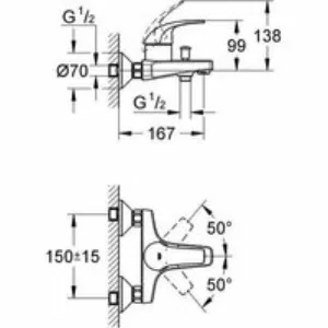 Душевая система GROHE Vitalio Start System 180 Flex со смесителем для ванны, хром (NSB0155) Душевая система GROHE Vitalio Start System 180 Flex со смесителем для ванны, хром (NSB0155)
