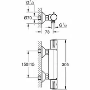 Душевая система GROHE Vitalio Start System 180 Flex с термостатом для душа, хром (NSB0159) Душевая система GROHE Vitalio Start System 180 Flex с термостатом для душа, хром (NSB0159)