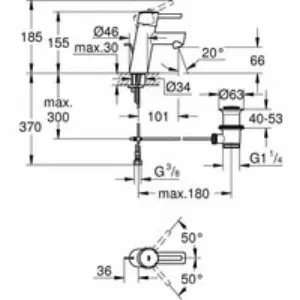 Смеситель для раковины GROHE Concetto, хром (3220410E) Смеситель для раковины GROHE Concetto, хром (3220410E)