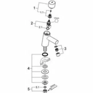 Кран для раковины GROHE Concetto, без функции смешивания, хром (32207001) Кран для раковины GROHE Concetto, без функции смешивания, хром (32207001)