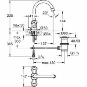 Смеситель для раковины GROHE Costa L, хром (21375001) Смеситель для раковины GROHE Costa L, хром (21375001)
