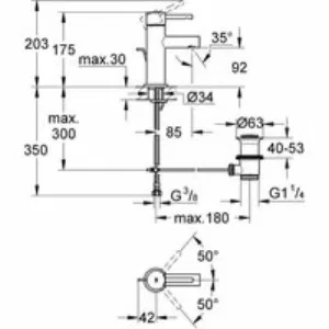 Смеситель для раковины GROHE Essence с донным клапаном и ограничением расхода воды, хром (3289800E) Смеситель для раковины GROHE Essence с донным клапаном и ограничением расхода воды, хром (3289800E)