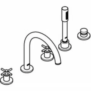 Смеситель для ванны GROHE Atrio двухвентильный, на 5 отверстий, на край ванны, хром (19923003) Смеситель для ванны GROHE Atrio двухвентильный, на 5 отверстий, на край ванны, хром (19923003)