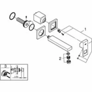 Внешняя часть смесителя для раковины GROHE Eurocube на 2 отверстия, S-Size, хром (19895000) Внешняя часть смесителя для раковины GROHE Eurocube на 2 отверстия, S-Size, хром (19895000)