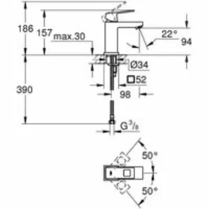 Смеситель для раковины GROHE Eurocube, хром (23132000) Смеситель для раковины GROHE Eurocube, хром (23132000)