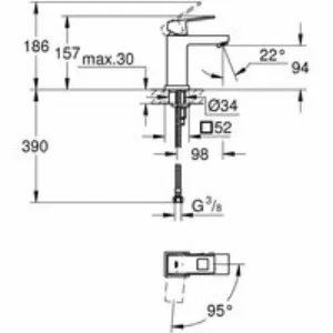 Смеситель для раковины GROHE Eurocube, S-size, хром (2339200E) Смеситель для раковины GROHE Eurocube, S-size, хром (2339200E)