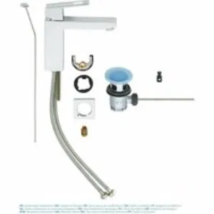 Смеситель для раковины GROHE Eurocube с донным клапаном, M-size, хром (23445000) Смеситель для раковины GROHE Eurocube с донным клапаном, M-size, хром (23445000)