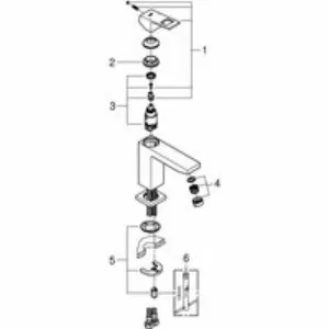 Смеситель для раковины GROHE Eurocube, M-Size, хром (23446000) Смеситель для раковины GROHE Eurocube, M-Size, хром (23446000)