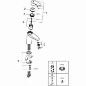 Смеситель для раковины GROHE Eurodisc Cosmopolitan, S-size, хром (3246920E) Смеситель для раковины GROHE Eurodisc Cosmopolitan, S-size, хром (3246920E)