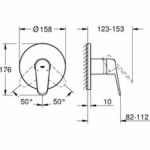 Внешняя часть смесителя для душа GROHE Eurodisc Cosmopolitan, хром (24055002) Внешняя часть смесителя для душа GROHE Eurodisc Cosmopolitan, хром (24055002)