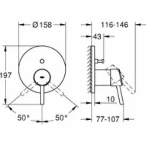Внешняя часть смесителя для ванны GROHE Concetto, хром (24054001) Внешняя часть смесителя для ванны GROHE Concetto, хром (24054001)