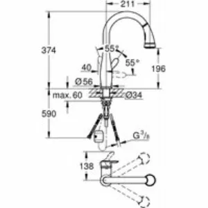 Смеситель для кухни GROHE Parkfield с вытяжным изливом, суперсталь (30215DC1) Смеситель для кухни GROHE Parkfield с вытяжным изливом, суперсталь (30215DC1)