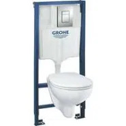 Система инсталляции GROHE Solido 5 в 1, с подвесным унитазом Bau Ceramic и панелью смыва Skate Cosmopolitan (39586000)