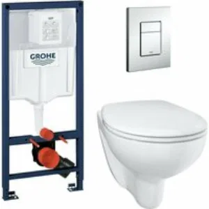Система инсталляции GROHE Solido 5 в 1, с подвесным унитазом Bau Ceramic и панелью смыва Skate Cosmopolitan (39586000) Система инсталляции GROHE Solido 5 в 1, с подвесным унитазом Bau Ceramic и панелью смыва Skate Cosmopolitan (39586000)