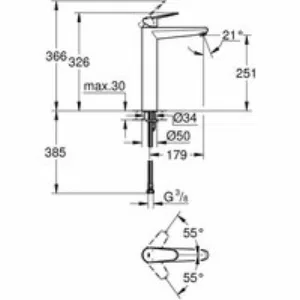 Смеситель для раковины GROHE Eurodisc Cosmopolitan, XL-Size, хром (23432000) Смеситель для раковины GROHE Eurodisc Cosmopolitan, XL-Size, хром (23432000)