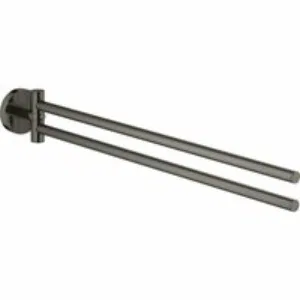 Держатель для полотенца GROHE Essentials двойной, поворотный, тёмный графит глянец (40371A01) Держатель для полотенца GROHE Essentials двойной, поворотный, тёмный графит глянец (40371A01)