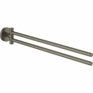 Держатель для полотенца GROHE Essentials двойной, поворотный, тёмный графит матовый (40371AL1) Держатель для полотенца GROHE Essentials двойной, поворотный, тёмный графит матовый (40371AL1)