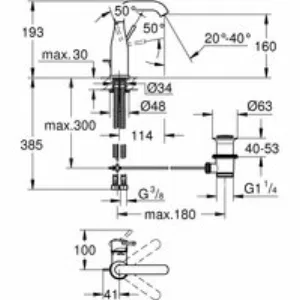 Смеситель для раковины GROHE Essence, холодный рассвет глянец (23462GL1) Смеситель для раковины GROHE Essence, холодный рассвет глянец (23462GL1)