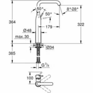 Смеситель для раковины GROHE Essence, XL-Size, холодный рассвет матовый, (32901GN1) Смеситель для раковины GROHE Essence, XL-Size, холодный рассвет матовый, (32901GN1)