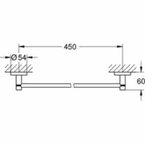 Держатель для полотенца GROHE Essentials 450 мм,, холодный рассвет матовый (40688GN1) Держатель для полотенца GROHE Essentials 450 мм,, холодный рассвет матовый (40688GN1)