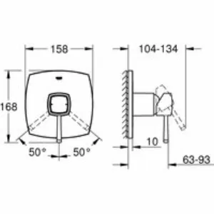 Внешняя часть смесителя для душа GROHE Grandera, хром (24067000) Внешняя часть смесителя для душа GROHE Grandera, хром (24067000)