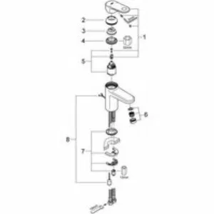 Смеситель для раковины GROHE Europlus с цепочкой, хром (32617002) Смеситель для раковины GROHE Europlus с цепочкой, хром (32617002)
