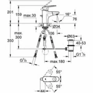 Смеситель для раковины GROHE Europlus, S-size, хром (33155002) Смеситель для раковины GROHE Europlus, S-size, хром (33155002)