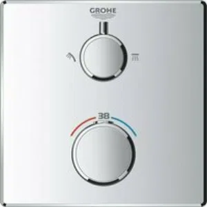 Внешняя часть термостата для душа GROHE Grohtherm на 2 потребителя, хром (24079000) Внешняя часть термостата для душа GROHE Grohtherm на 2 потребителя, хром (24079000)