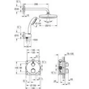 Душевая система GROHE Grohtherm с термостатом для душа, хром (34727000) Душевая система GROHE Grohtherm с термостатом для душа, хром (34727000)