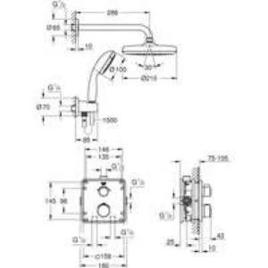 Душевая система GROHE Grohtherm с термостатом для душа, хром (34729000) Душевая система GROHE Grohtherm с термостатом для душа, хром (34729000)