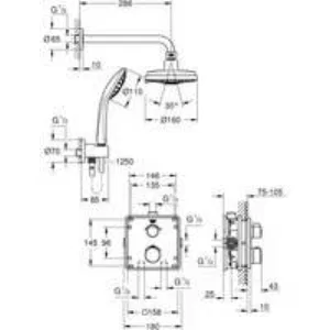 Душевая система GROHE Grohtherm с Rainshower Cosmopolitan 160, хром (34735000) Душевая система GROHE Grohtherm с Rainshower Cosmopolitan 160, хром (34735000)