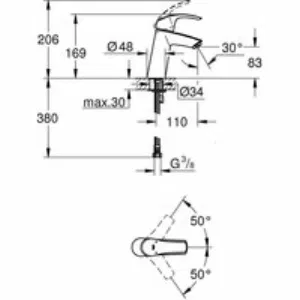 Смеситель для раковины GROHE Eurosmart, M-size, хром (23324001) Смеситель для раковины GROHE Eurosmart, M-size, хром (23324001)