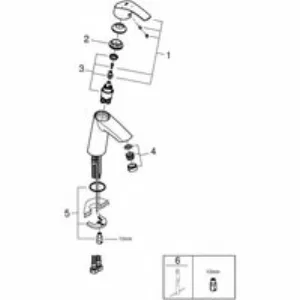 Смеситель для раковины GROHE Eurosmart, M-size, хром (2339510E) Смеситель для раковины GROHE Eurosmart, M-size, хром (2339510E)