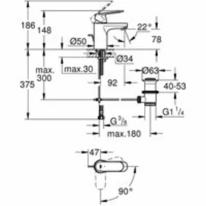 Смеситель для раковины GROHE Eurosmart Cosmopolitan, S-size, хром (2337700E) Смеситель для раковины GROHE Eurosmart Cosmopolitan, S-size, хром (2337700E)