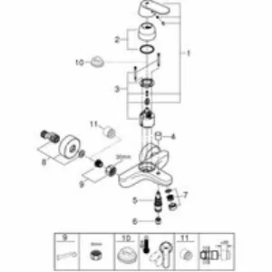 Смеситель для ванны GROHE Eurosmart Cosmopolitan, хром (32831000) Смеситель для ванны GROHE Eurosmart Cosmopolitan, хром (32831000)