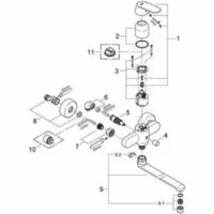 Смеситель для ванны GROHE Eurosmart Cosmopolitan, хром (32847000) Смеситель для ванны GROHE Eurosmart Cosmopolitan, хром (32847000)
