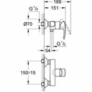 Смеситель для душа GROHE Eurostyle, хром (33590001) Смеситель для душа GROHE Eurostyle, хром (33590001)