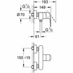 Смеситель для душа GROHE Eurostyle Cosmopolitan, хром (33590002) Смеситель для душа GROHE Eurostyle Cosmopolitan, хром (33590002)