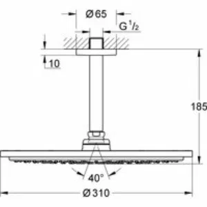 Верхний душ GROHE Rainshower, 9,5 л/мин, 1 режим, 142 мм, теплый закат глянец (26067DA0) Верхний душ GROHE Rainshower, 9,5 л/мин, 1 режим, 142 мм, теплый закат глянец (26067DA0)