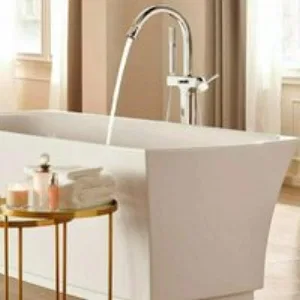 Внешняя часть смесителя для ванны GROHE Grandera напольного монтажа, хром/золото (23318IG0) Внешняя часть смесителя для ванны GROHE Grandera напольного монтажа, хром/золото (23318IG0)