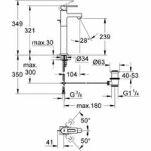 Смеситель для раковины GROHE Quadra, хром (32633000) Смеситель для раковины GROHE Quadra, хром (32633000)