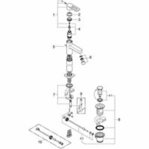 Смеситель для раковины GROHE Quadra, хром (32633000) Смеситель для раковины GROHE Quadra, хром (32633000)