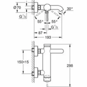 Смеситель для ванны GROHE Essence, никель матовый (33624EN1) Смеситель для ванны GROHE Essence, никель матовый (33624EN1)