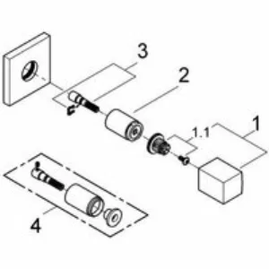Накладная панель вентиля GROHE Eurocube, хром (19910000) Накладная панель вентиля GROHE Eurocube, хром (19910000)