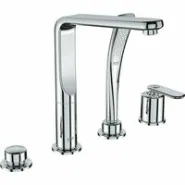 Смеситель для ванны GROHE Veris с душевым гарнитуром, на борт ванны, 4 отверстия, хром (19373000)