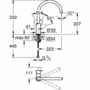 Смеситель для кухни GROHE BauEdge, хром (31367000) Смеситель для кухни GROHE BauEdge, хром (31367000)