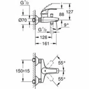 Готовый комплект для ванной комнаты GROHE BauEdge, хром (NB0050) Готовый комплект для ванной комнаты GROHE BauEdge, хром (NB0050)
