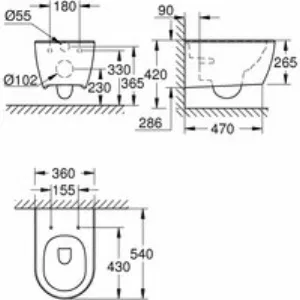 Подвесной унитаз GROHE Essence, альпин-белый (3957100H) Подвесной унитаз GROHE Essence, альпин-белый (3957100H)
